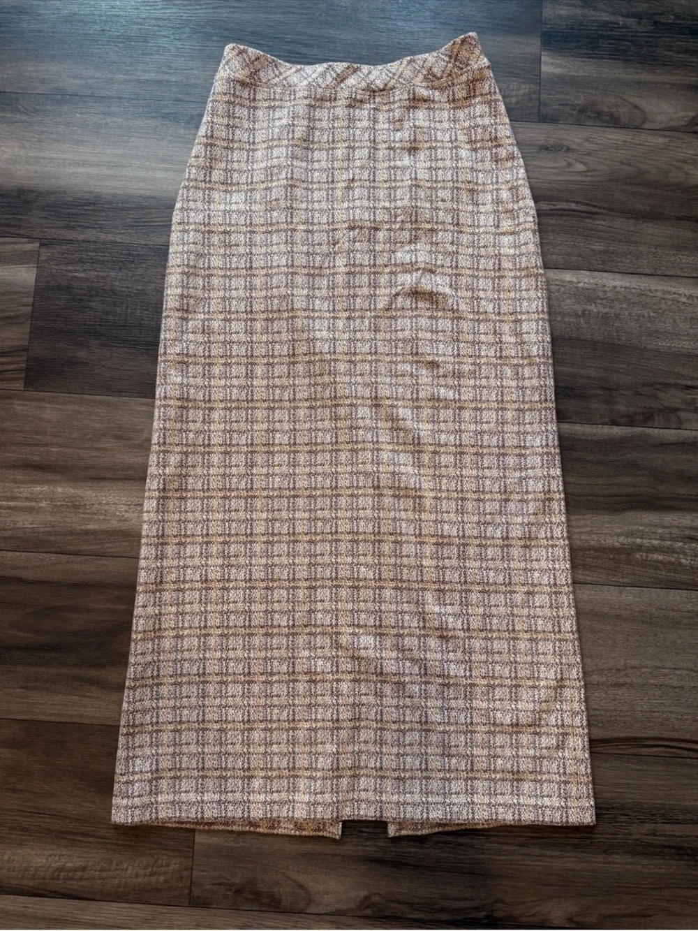 Rosetta Getty Plaid Stretch Knit Midi Pencil Skirt